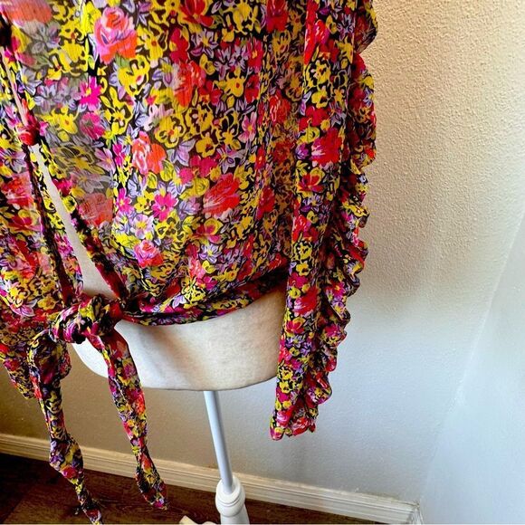 The East Order Freya Blouse Long Sleeve Floral Sheer Romantic Floral SZ XS - Picture 5 of 15